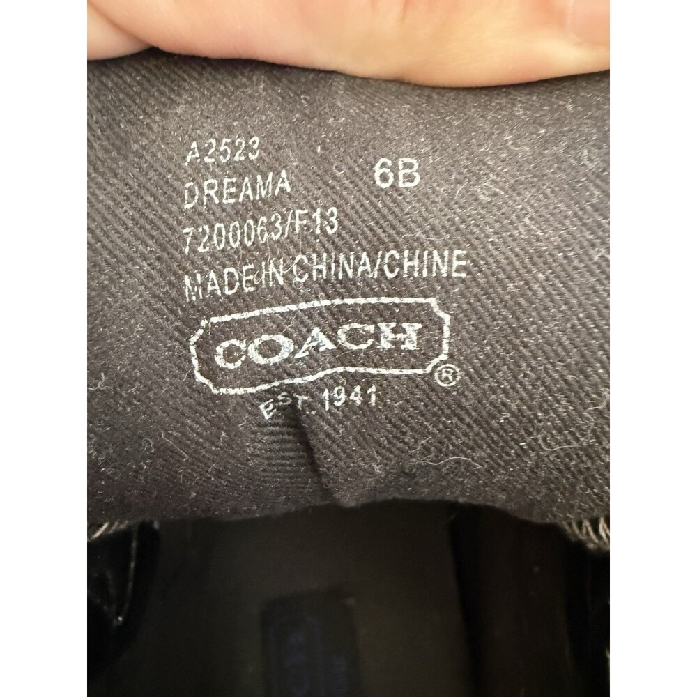 Coach Dreama Sneakers Suede Strap Wedges Size 6B Blue/Black/Tan - Picture 6 of 9